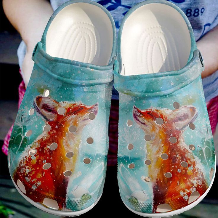 Fuzzy Fox Slippers Blue, Fuzzy Fox Slippers Crocs Clogs For Men Women and Kids