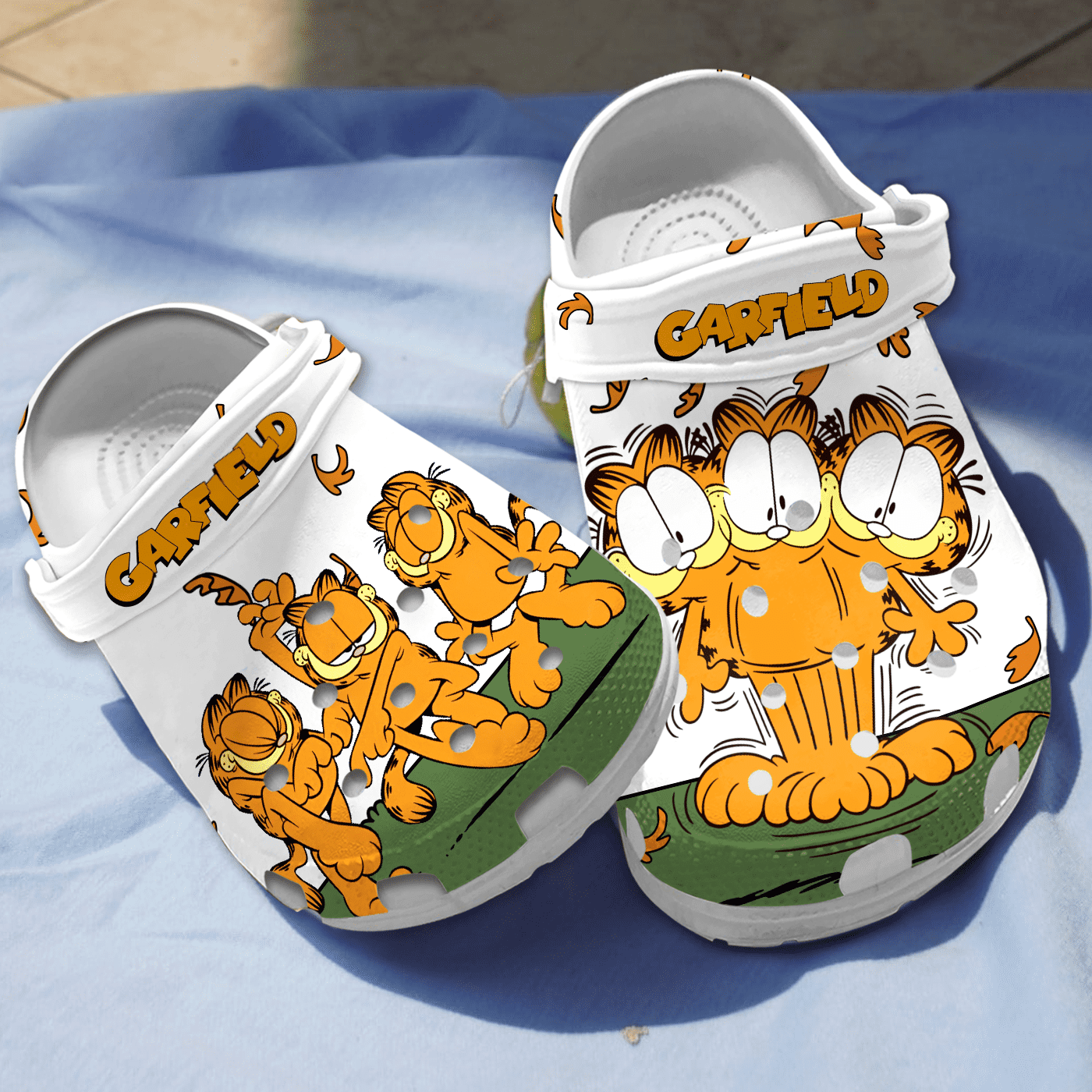 Comfortable And Breathable Garfield White, Comfortable And Breathable Crocs Clogs For Men Women and Kids