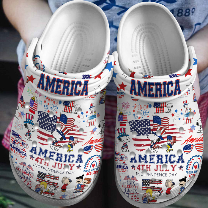 Unique The 4th Of July America Snoopy s, Unique The 4th Crocs Clogs For Men Women and Kids