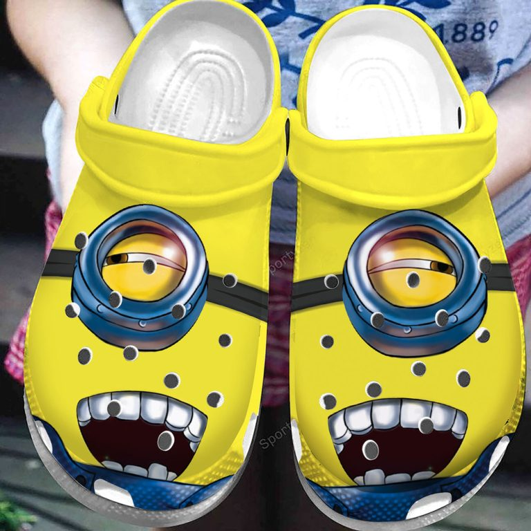 Funny Minion Face Cartoon, Funny Minion Face Crocs Clogs For Men Women and Kids