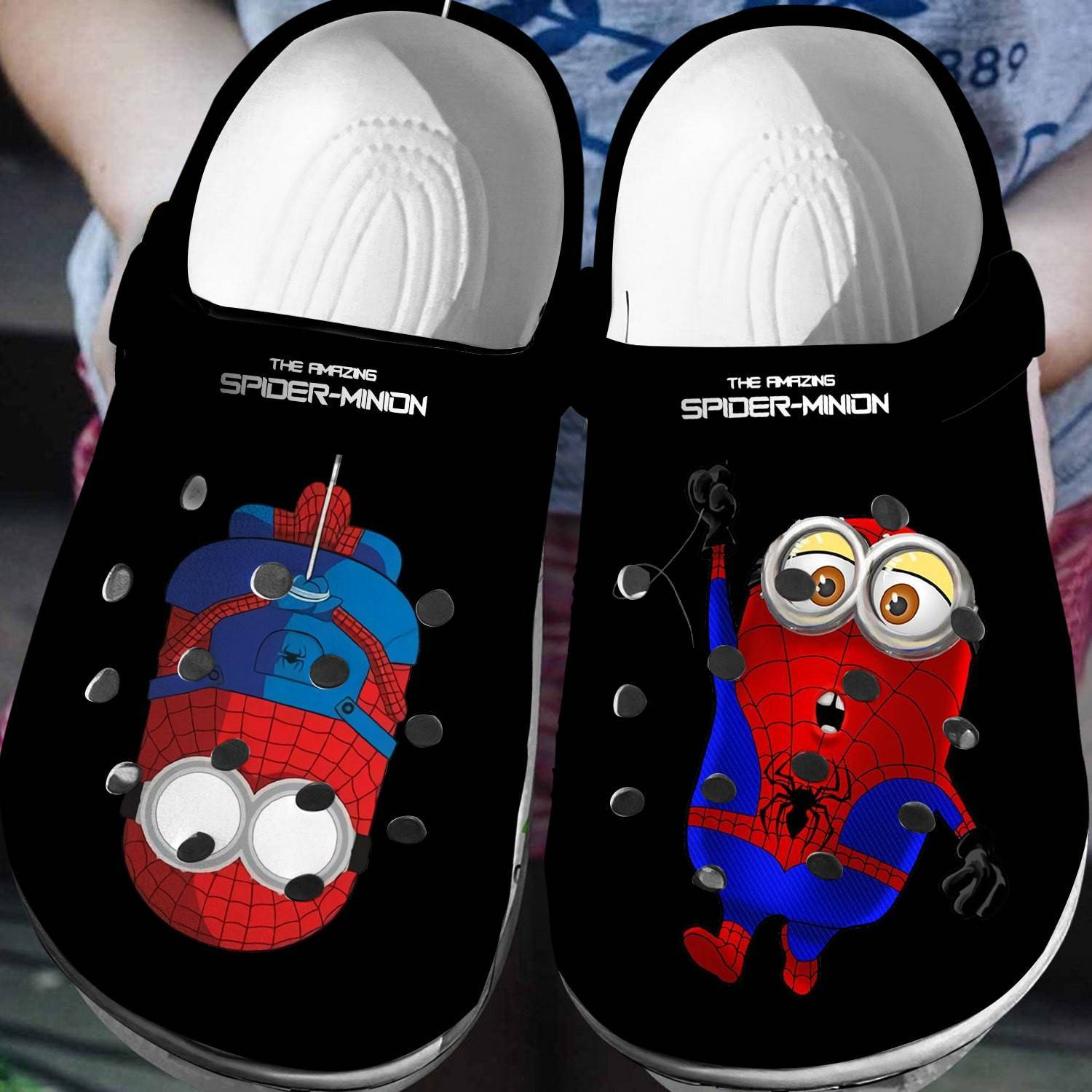 The Amazing Spider-Minion Black s Crocs Clogs For Men Women and Kids
