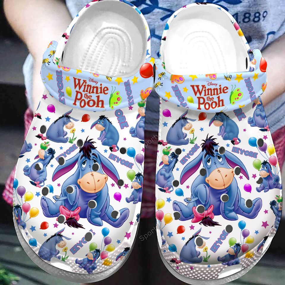 Winnie The Pooh Eeyore Cute, Winnie The Pooh Crocs Clogs For Men Women and Kids