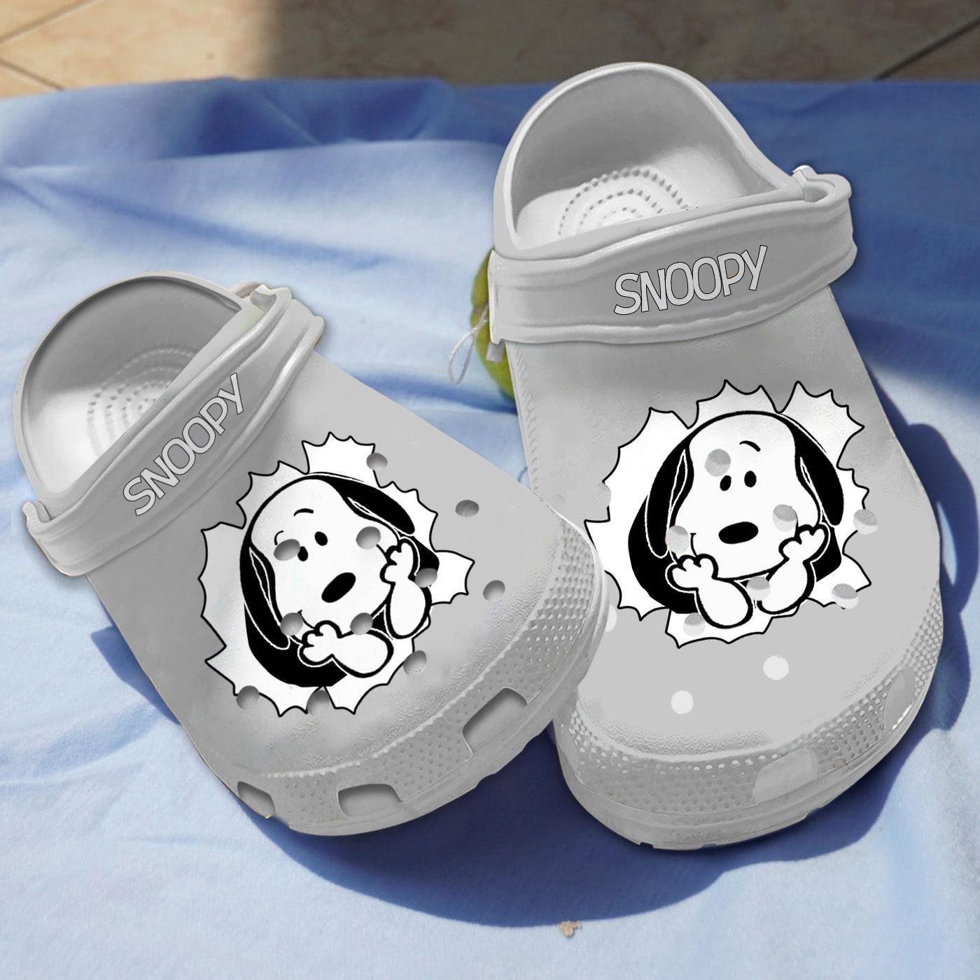 Adorable Snoopy Grey, Adorable Snoopy Grey Crocs Clogs For Men Women and Kids