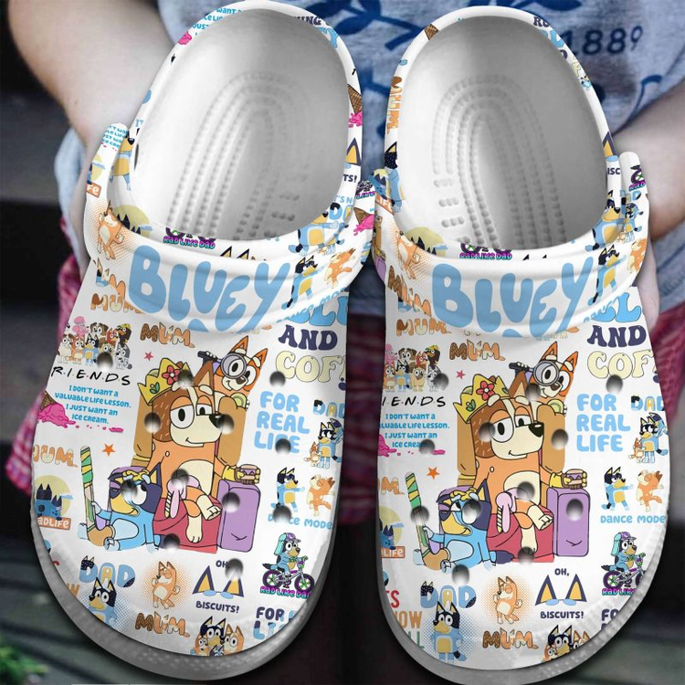 Cool Bluey And Bingo Classic White s, Cool Bluey And Crocs Clogs For Men Women and Kids