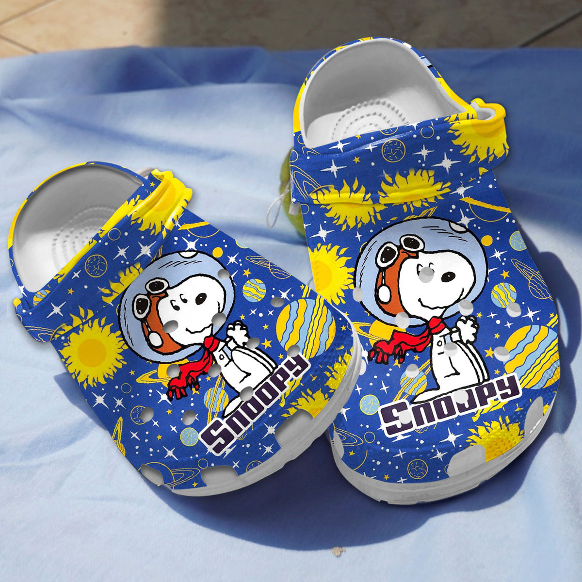 Cute Astronaut Snoopy In Colorful Space Crocs Clogs For Men Women and Kids