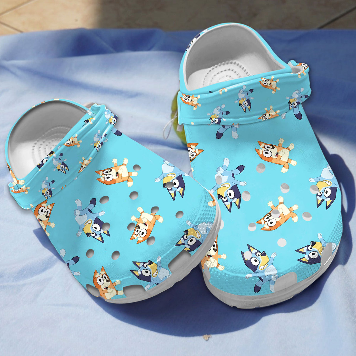 Funny Bluey And Bingo Cartoon Blue s, Funny Bluey And Crocs Clogs For Men Women and Kids