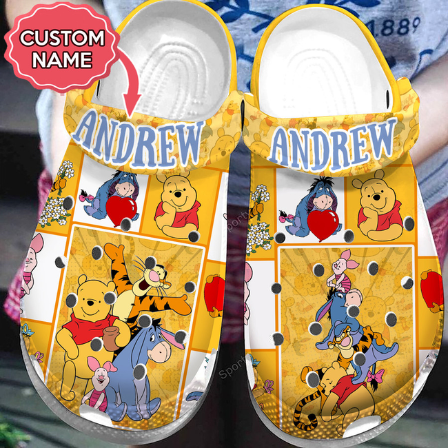 Winnie The Pooh And Funny Friends Colorful s Crocs Clogs For Men Women and Kids