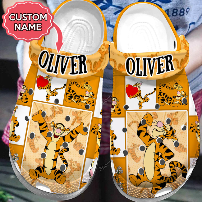 Personalized Funny Tigger Winnie The Pooh Cartoon s Crocs Clogs For Men Women and Kids