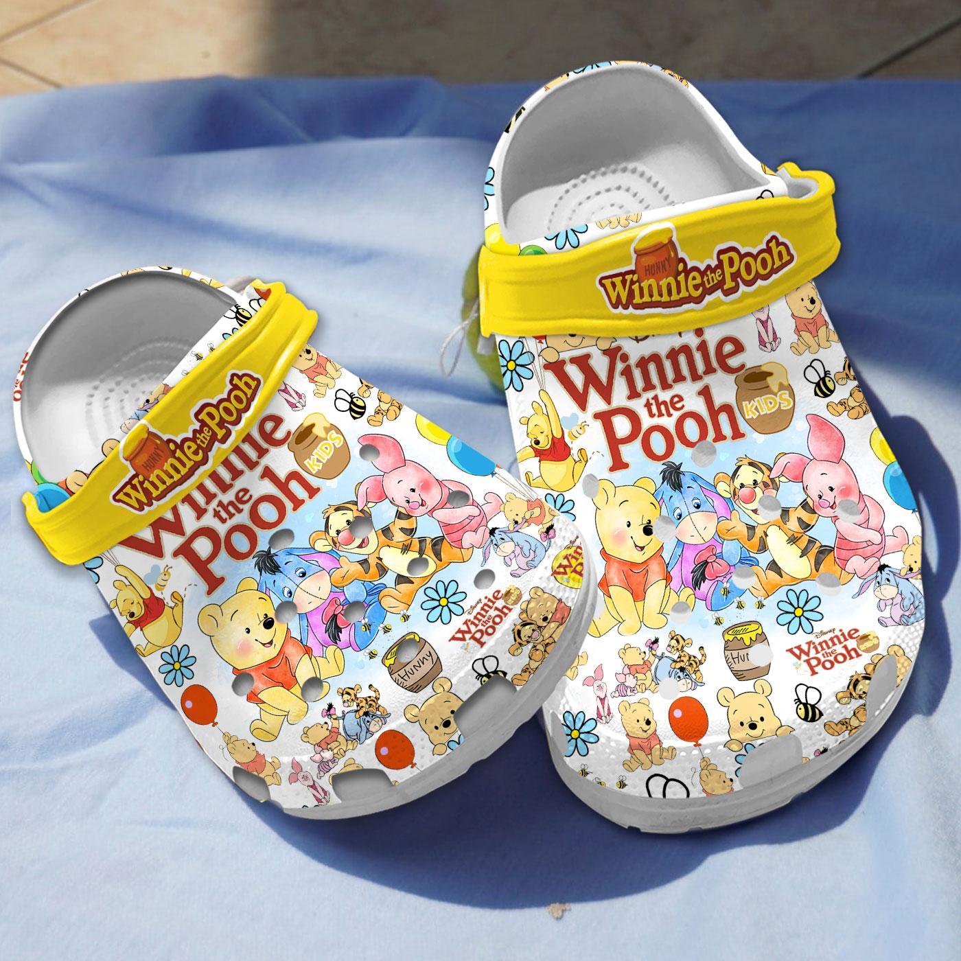 Adorable Winnie The Pooh, Adorable Winnie The Crocs Clogs For Men Women and Kids