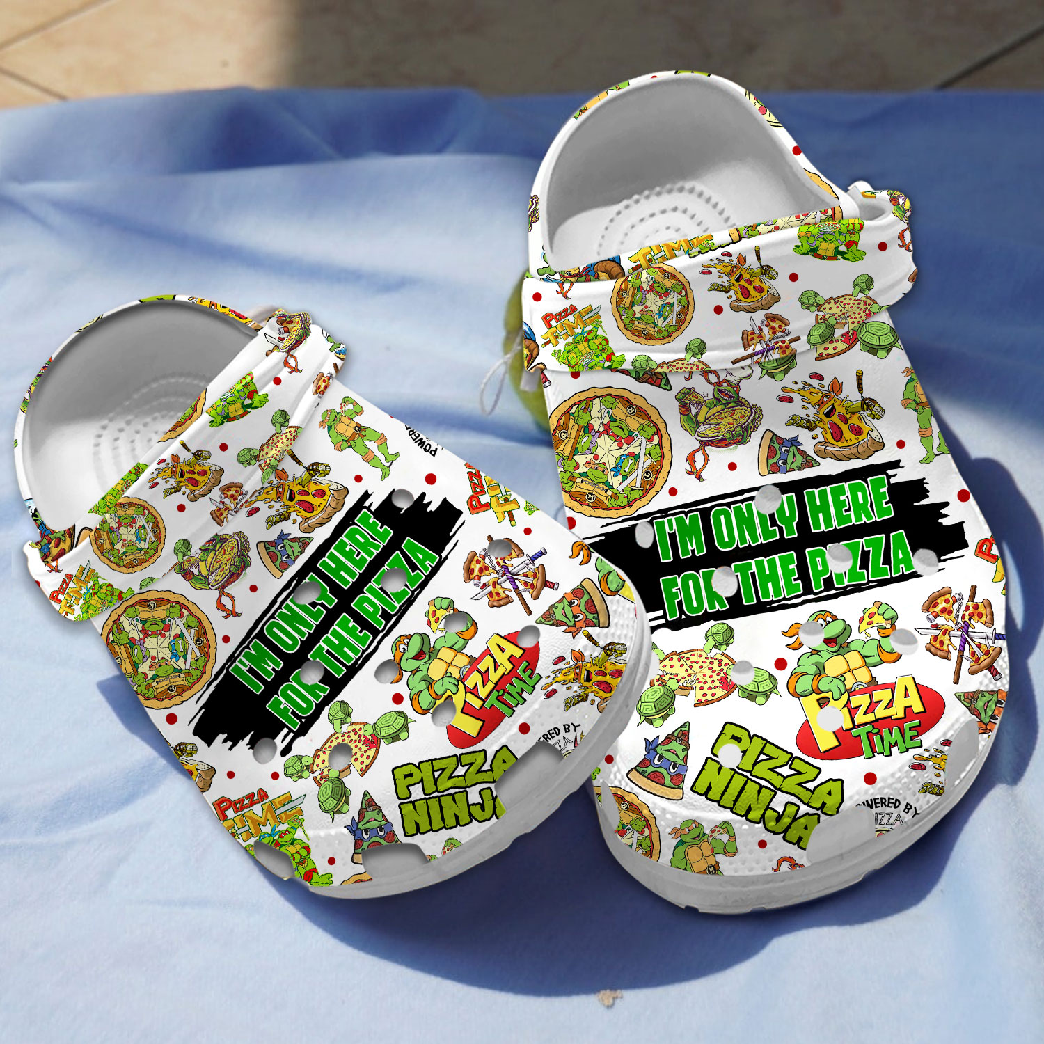 Teenage Mutant Ninja Turtles Pizza Time Cartoon, Teenage Mutant Ninja Crocs Clogs For Men Women and Kids