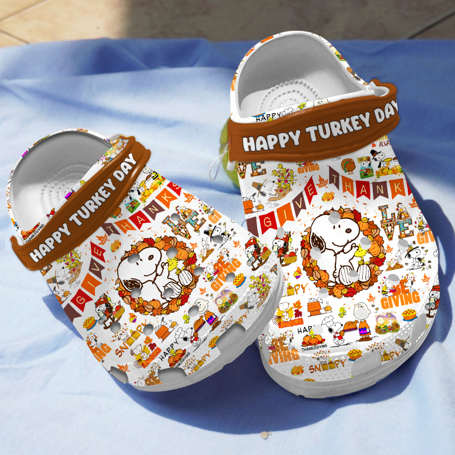 Happy Turkey Day Peanuts Snoopy, Happy Turkey Day Crocs Clogs For Men Women and Kids
