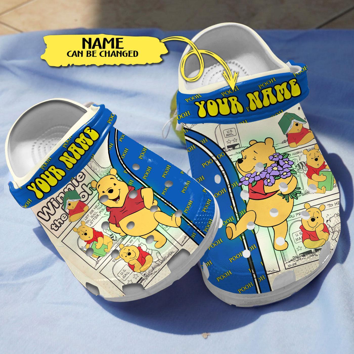Lovely Winnie The Pooh Custom Name s, Lovely Winnie The Crocs Clogs For Men Women and Kids
