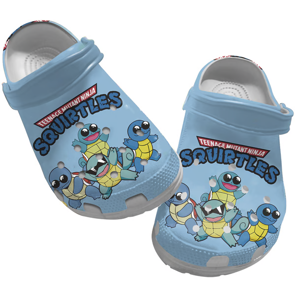 Funny Teenage Mutant Ninja Squirtle Blue s Crocs Clogs For Men Women and Kids