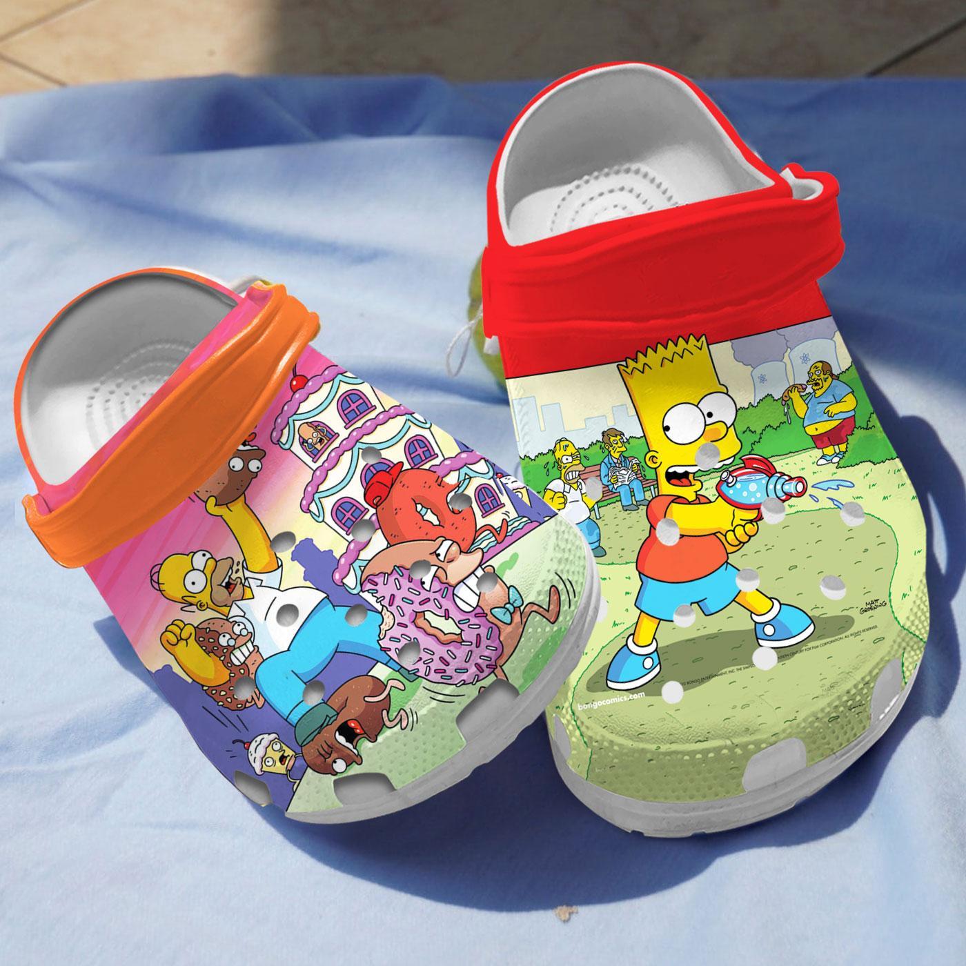 Colorful The Simpsons, Colorful The Simpsons Crocs Clogs For Men Women and Kids