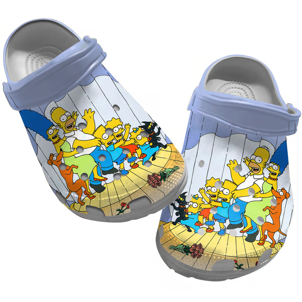 The Simpsons With Happy Time Together s, The Simpsons Crocs Clogs For Men Women and Kids