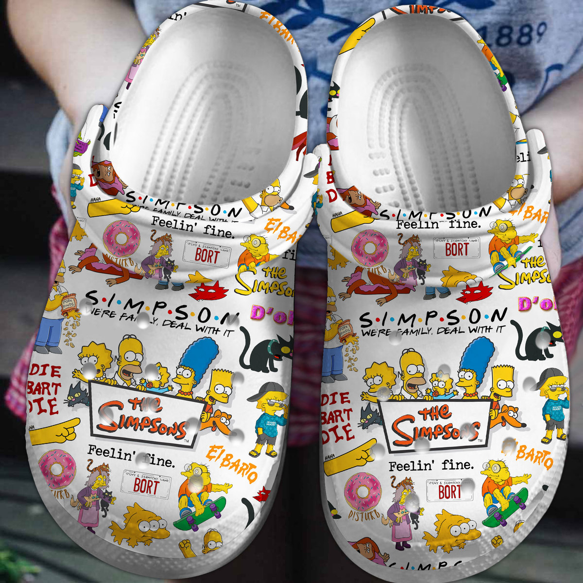 The Simpsons We Family Deal With It Cartoon Crocs Clogs For Men Women and Kids