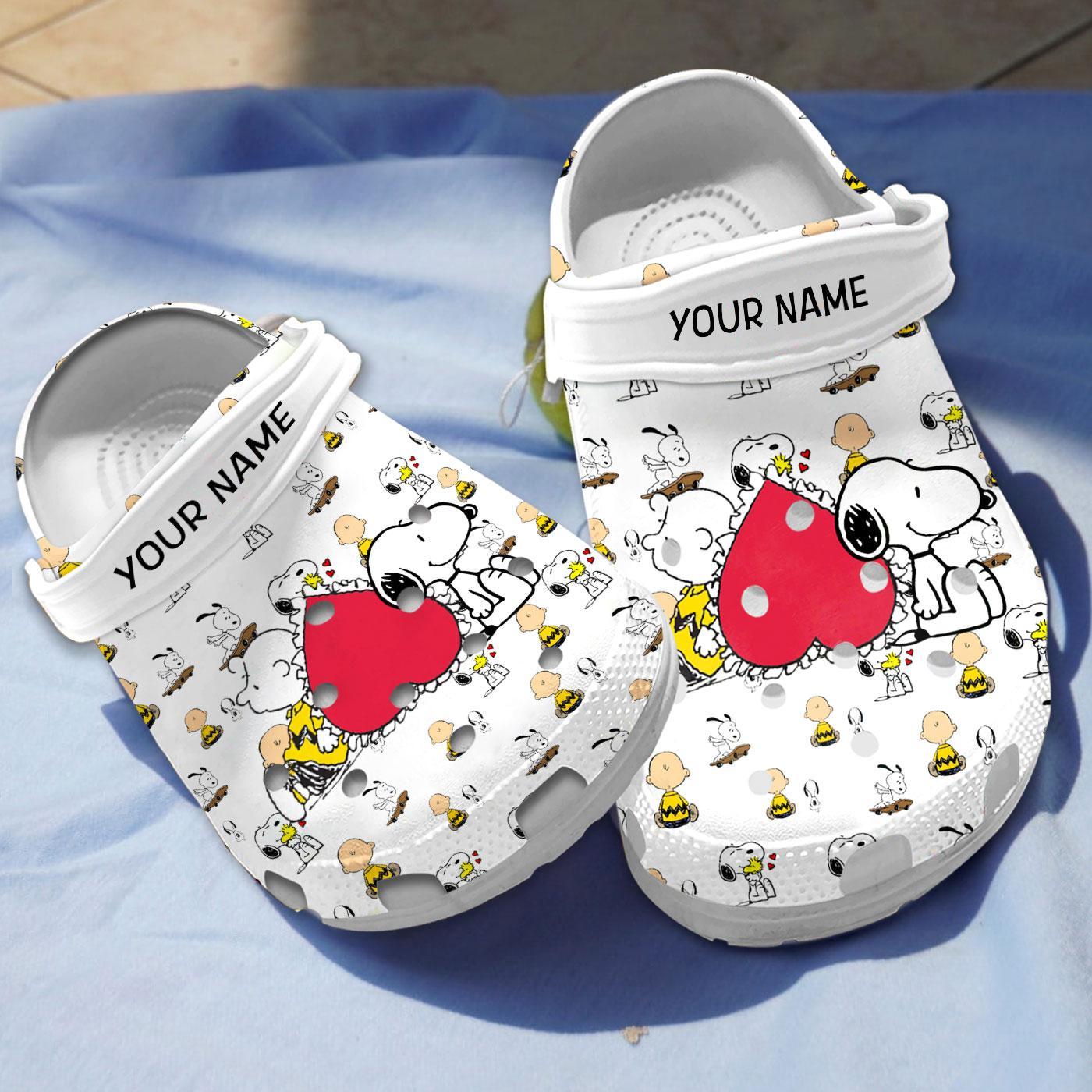 Cute Snoopy And Friend Charlie Brown, Cute Snoopy And Crocs Clogs For Men Women and Kids