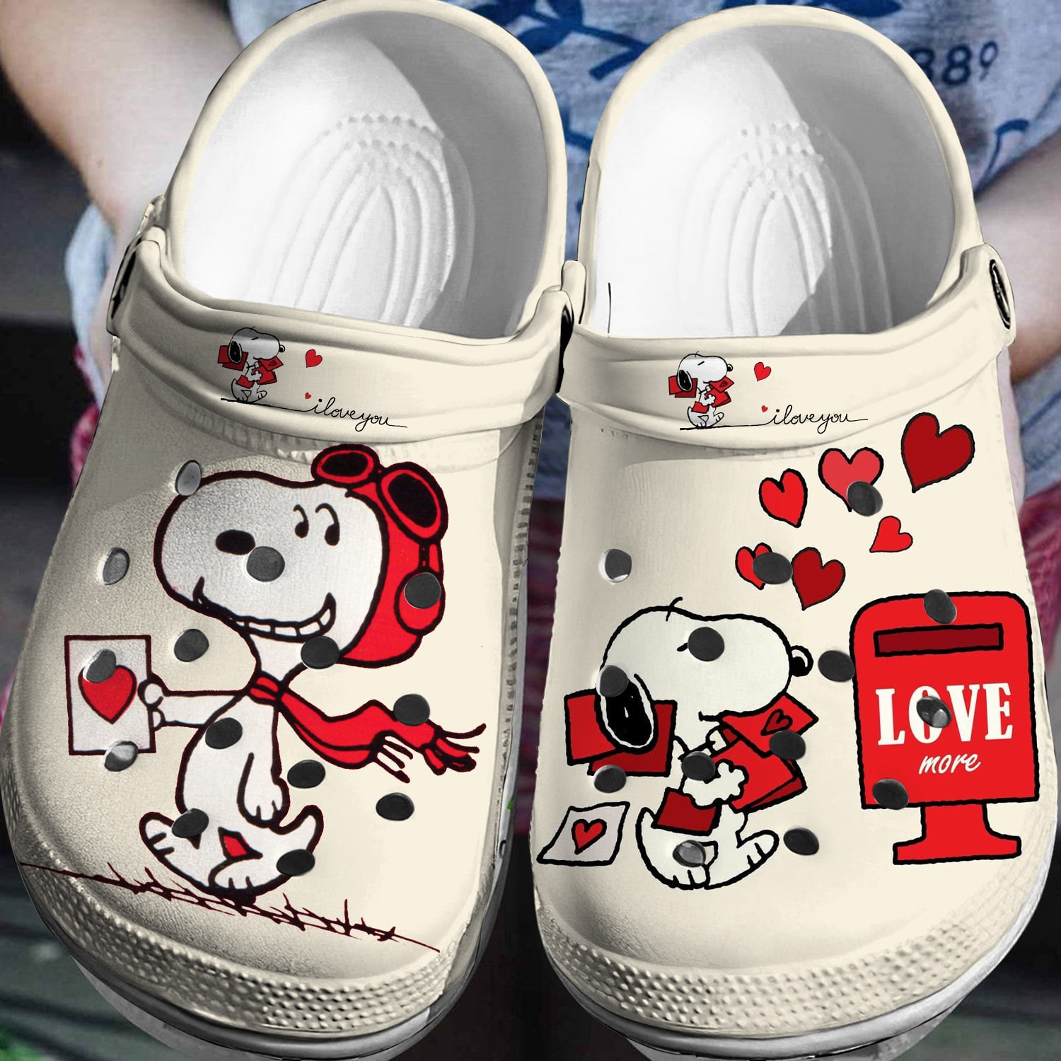 Love More Snoopy Tiny Hearts, Love More Snoopy Crocs Clogs For Men Women and Kids