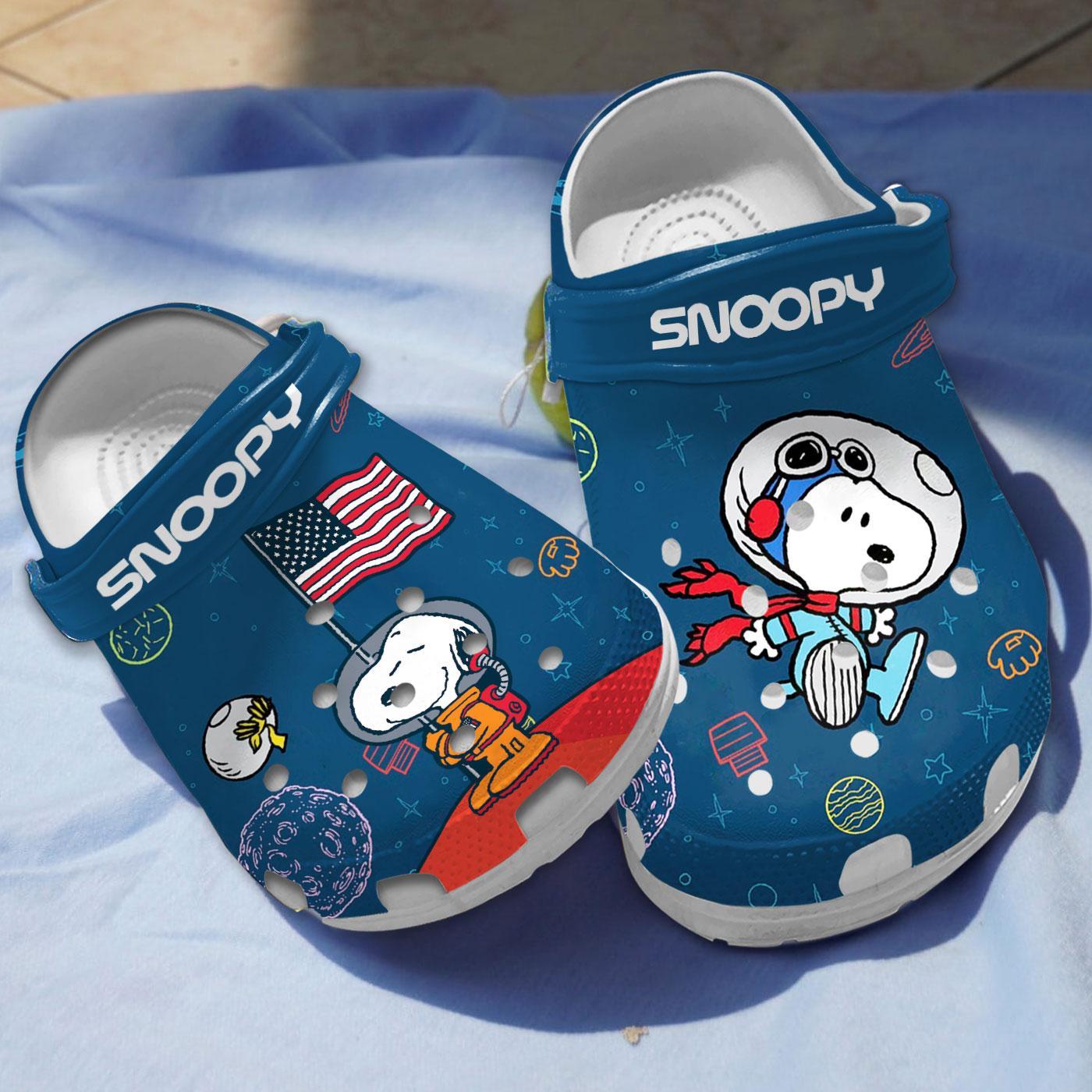American Astronaut Snoopy, American Astronaut Snoopy Crocs Clogs For Men Women and Kids 86