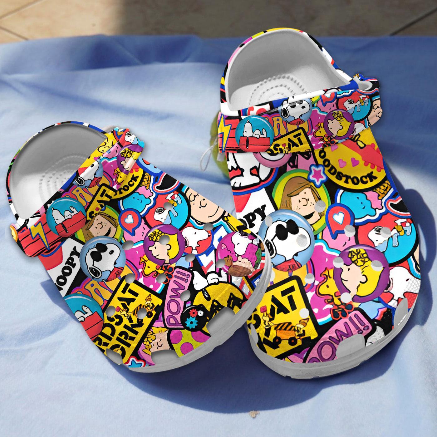Special Edition Of Cute Snoopy Pattern Crocs Clogs For Men Women and Kids