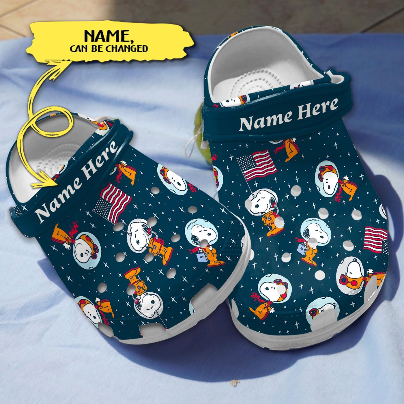 American Astronaut Snoopy, American Astronaut Snoopy Crocs Clogs For Men Women and Kids 87