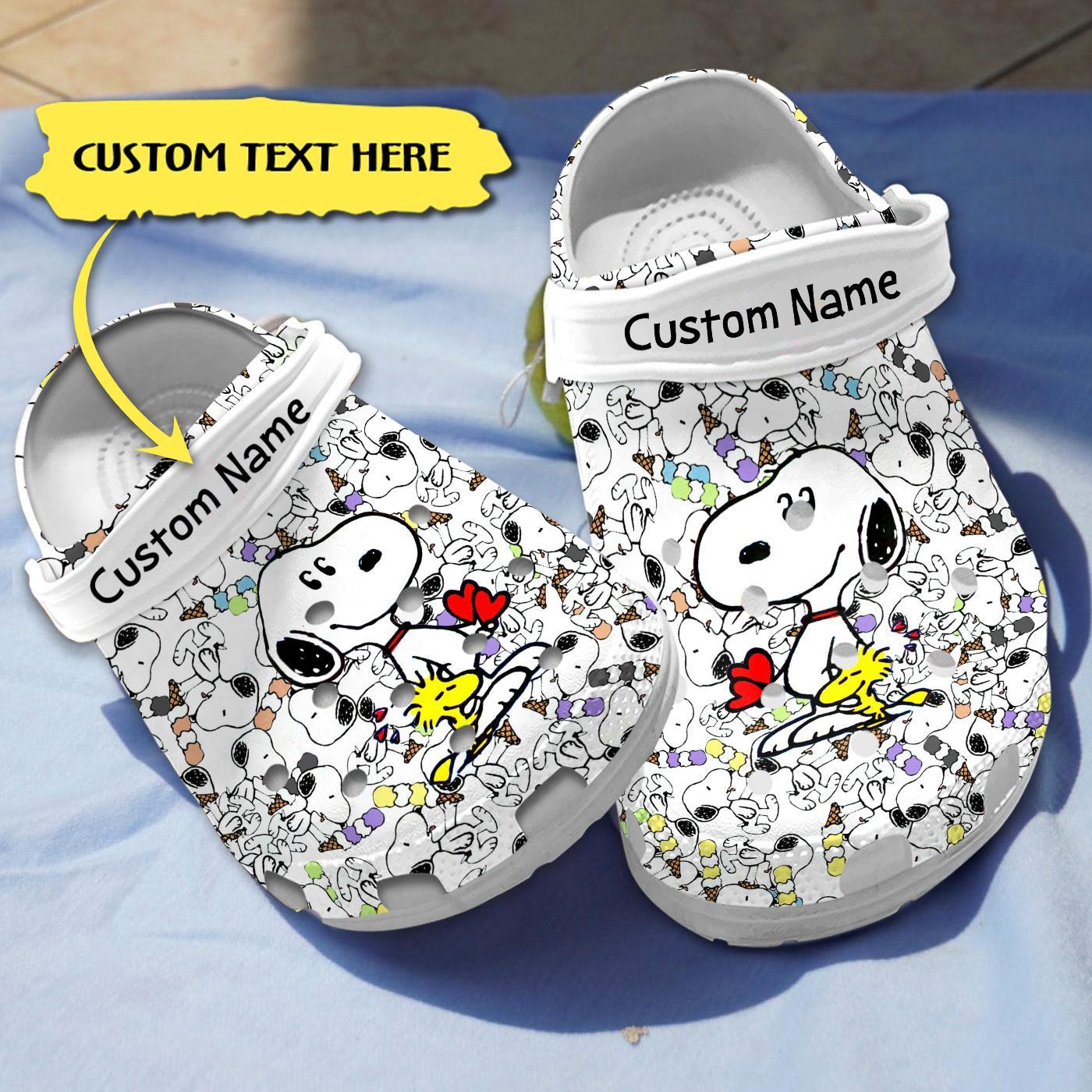 Personalized Cute Snoopy Pattern, Cute Snoopy Crocs Clogs For Men Women and Kids