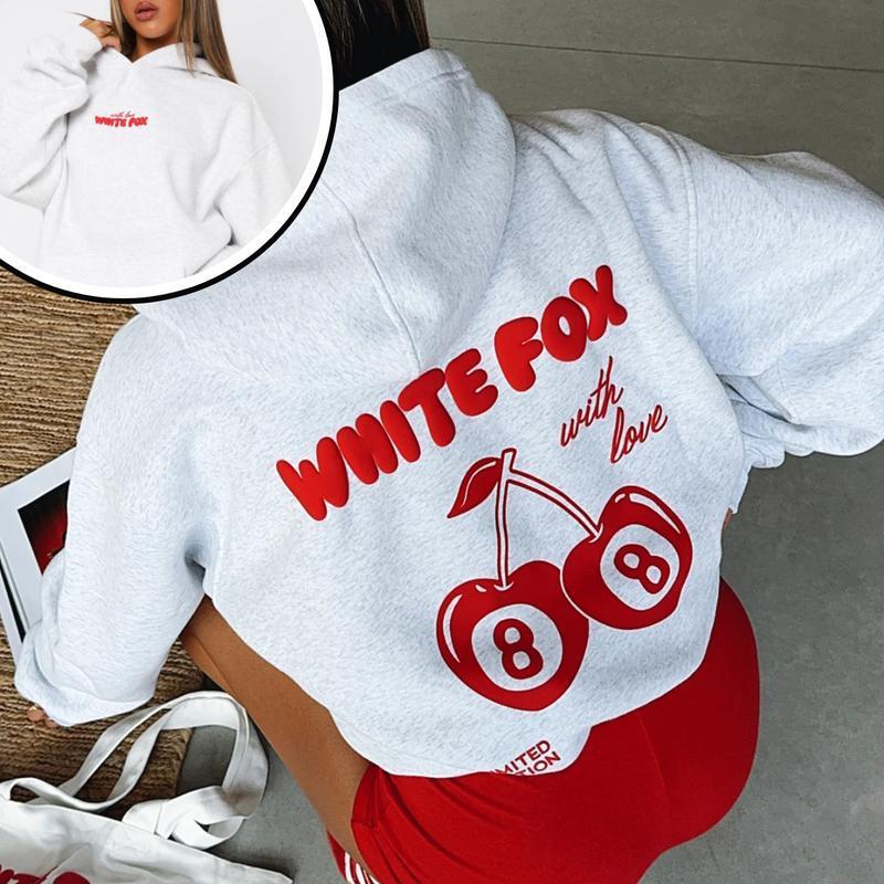 White Fox Cherry With Love In The Moment Oversized Hoodie