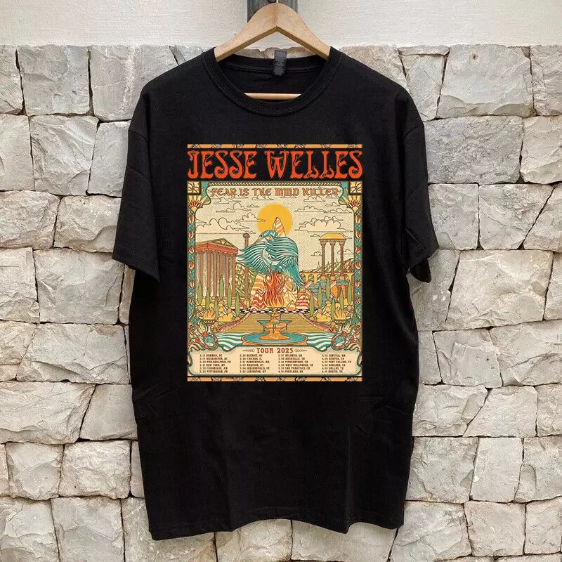 Jesse Welles Fear Is The Mind Tour 2025 Black T Shirt