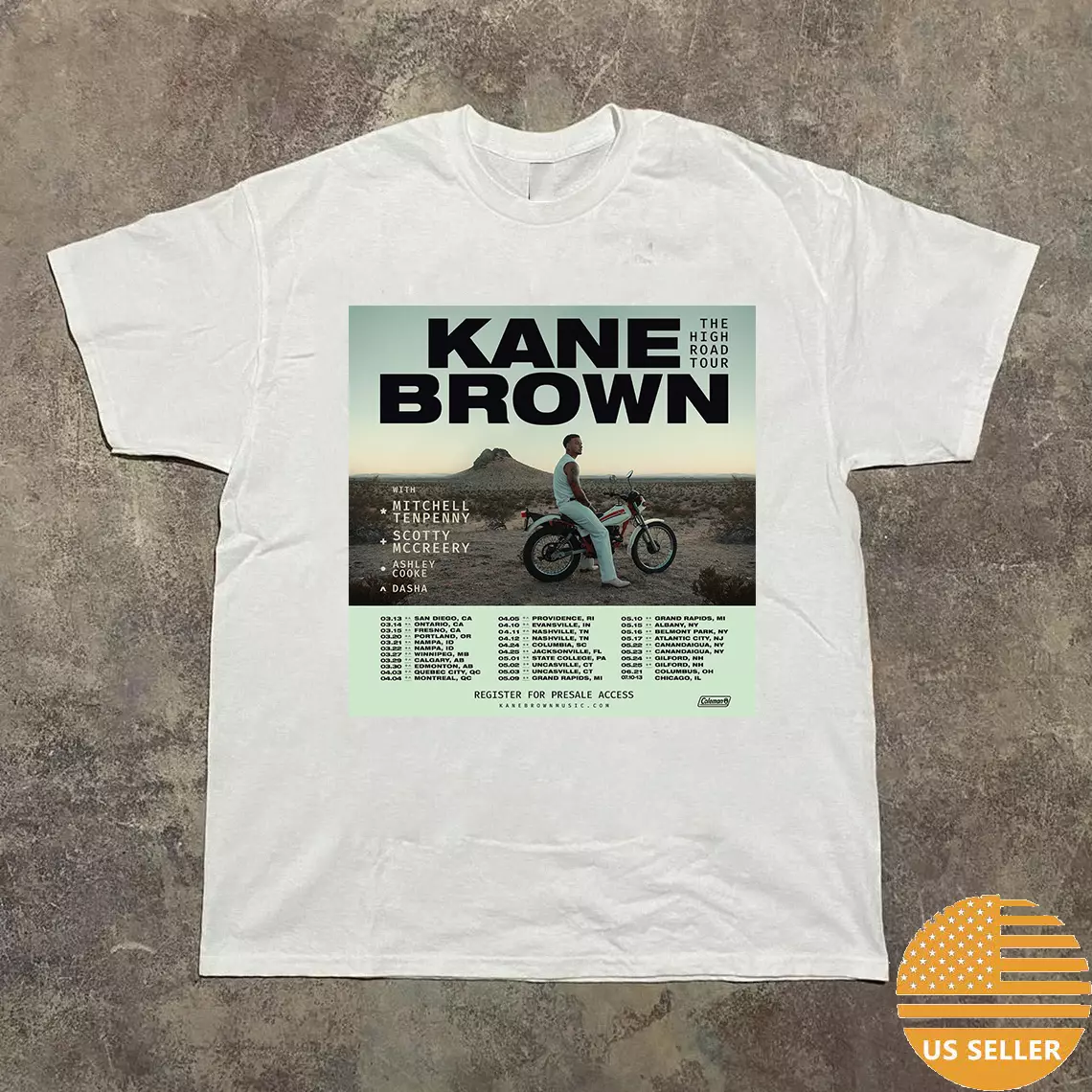 Kane Brown 2025 The High Road Tour T Shirt Full Size S-5Xl