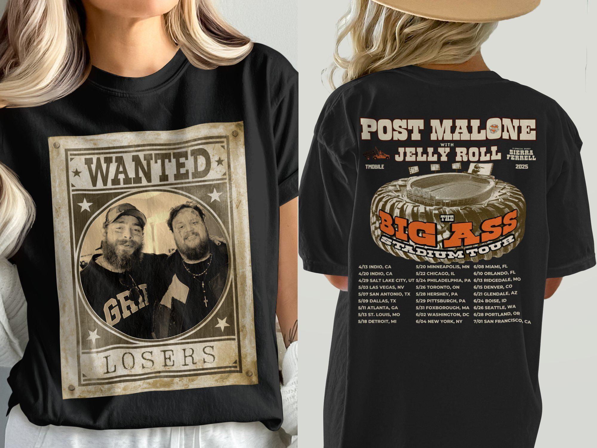 Post Malone Tour Big Ass Stadium 2025 Vuitino Shirt