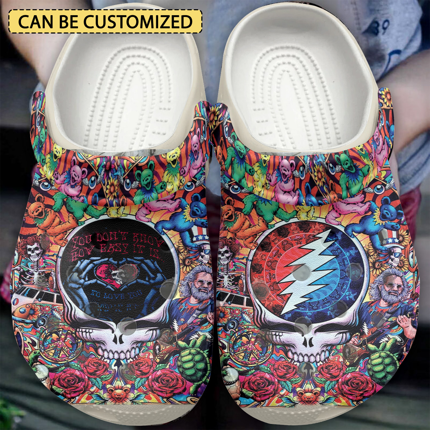 Grateful Dead Music, Grateful Dead Music Crocs Clogs For Men Women And Kids 19