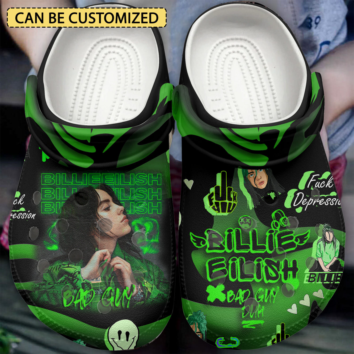 Billie Eilish Music, Billie Eilish Music Crocs Clogs For Men Women And Kids 26