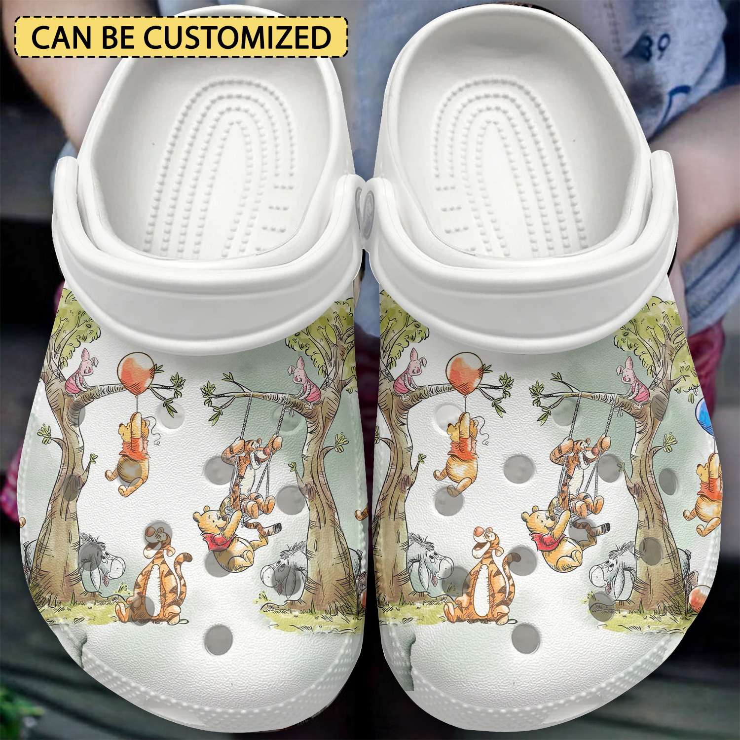 Winnie The Pooh Cartoon, Winnie The Pooh Crocs Clogs Comfortable For Men Women And Kids 18