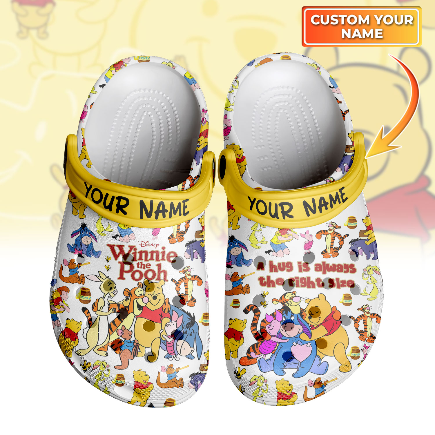 Winnie The Pooh Cartoon, Winnie The Pooh Crocs Clogs Comfortable For Men Women And Kids 49
