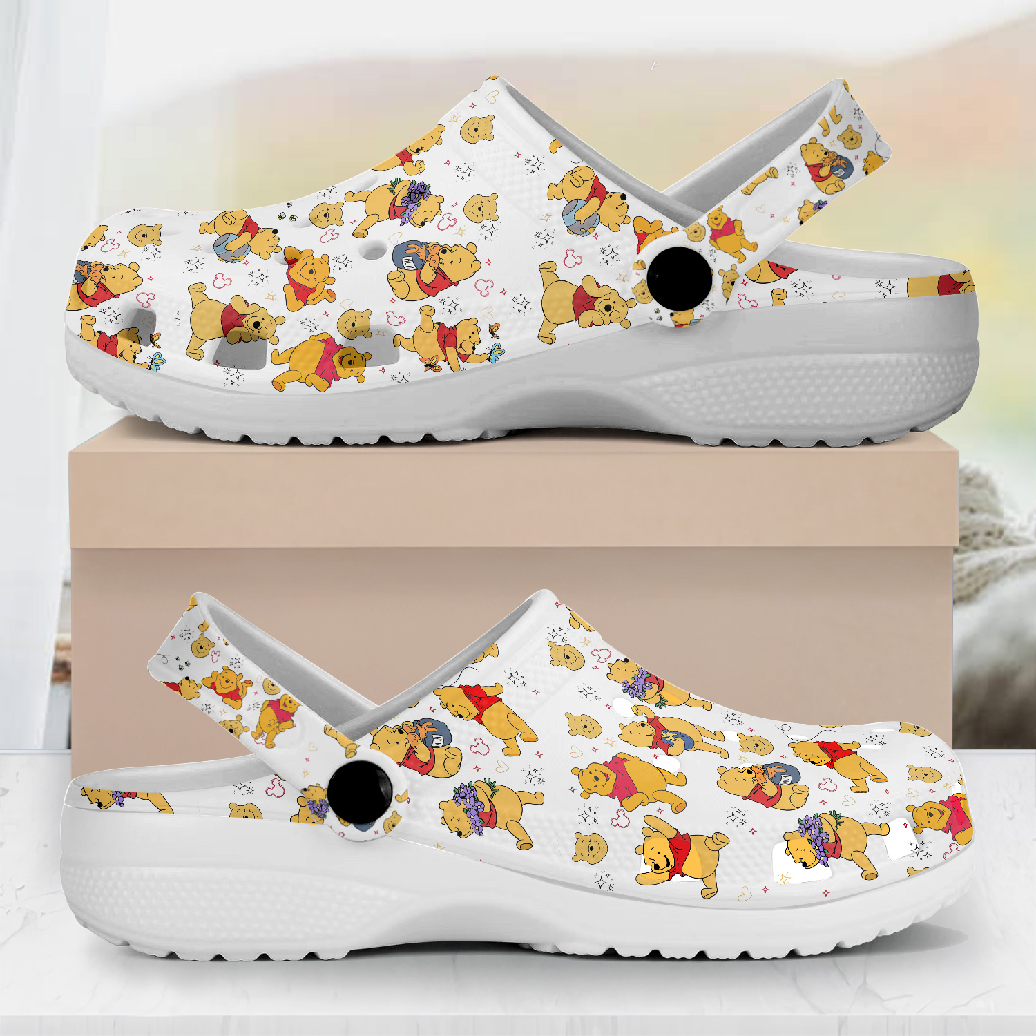 Winnie The Pooh Cartoon, Winnie The Pooh Crocs Clogs Comfortable For Men Women And Kids 36