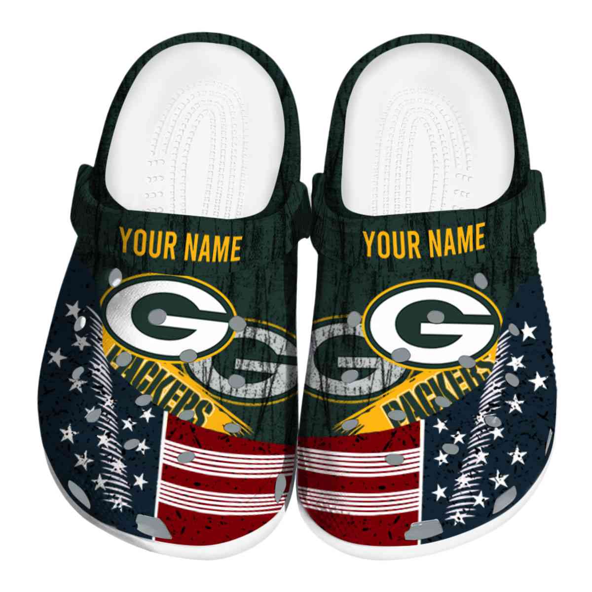 Green Bay Packers 2025 NFL Sport Crocs, Green Bay Packers Crocs Clogs For Men Women And Kids 4