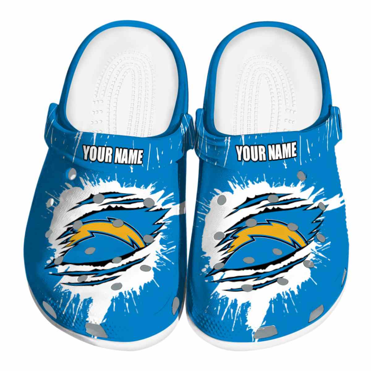 Los Angeles Chargers 2025 NFL Sport Crocs, Los Angeles Chargers Crocs Clogs For Men Women And Kids 7