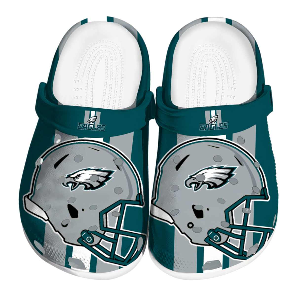 Philadelphia Eagles 2025 NFL Sport Crocs, Philadelphia Eagles Crocs Clogs For Men Women And Kids 23