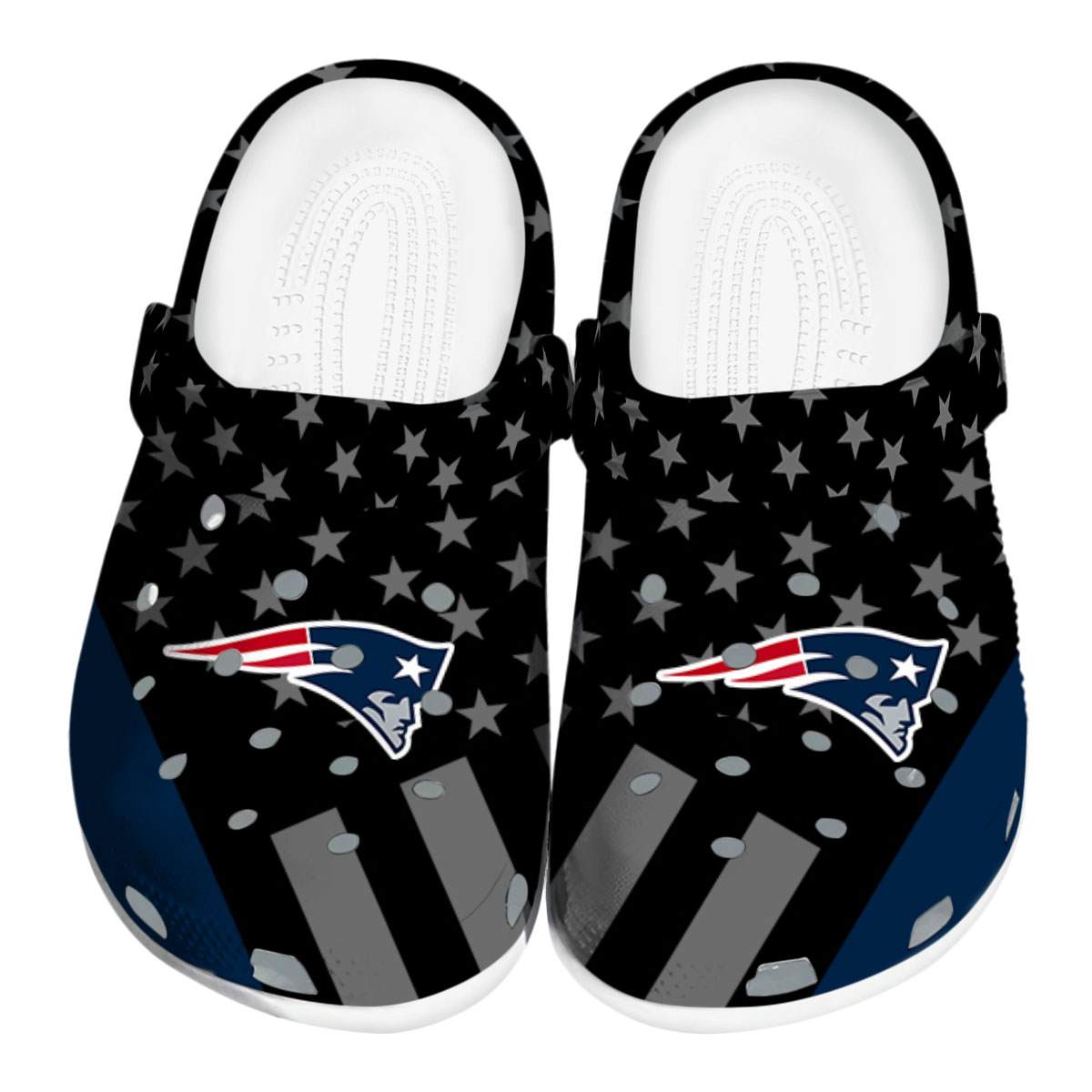 New England Patriots 2025 NFL Sport Crocs, New England Patriots Crocs Clogs For Men Women And Kids 30