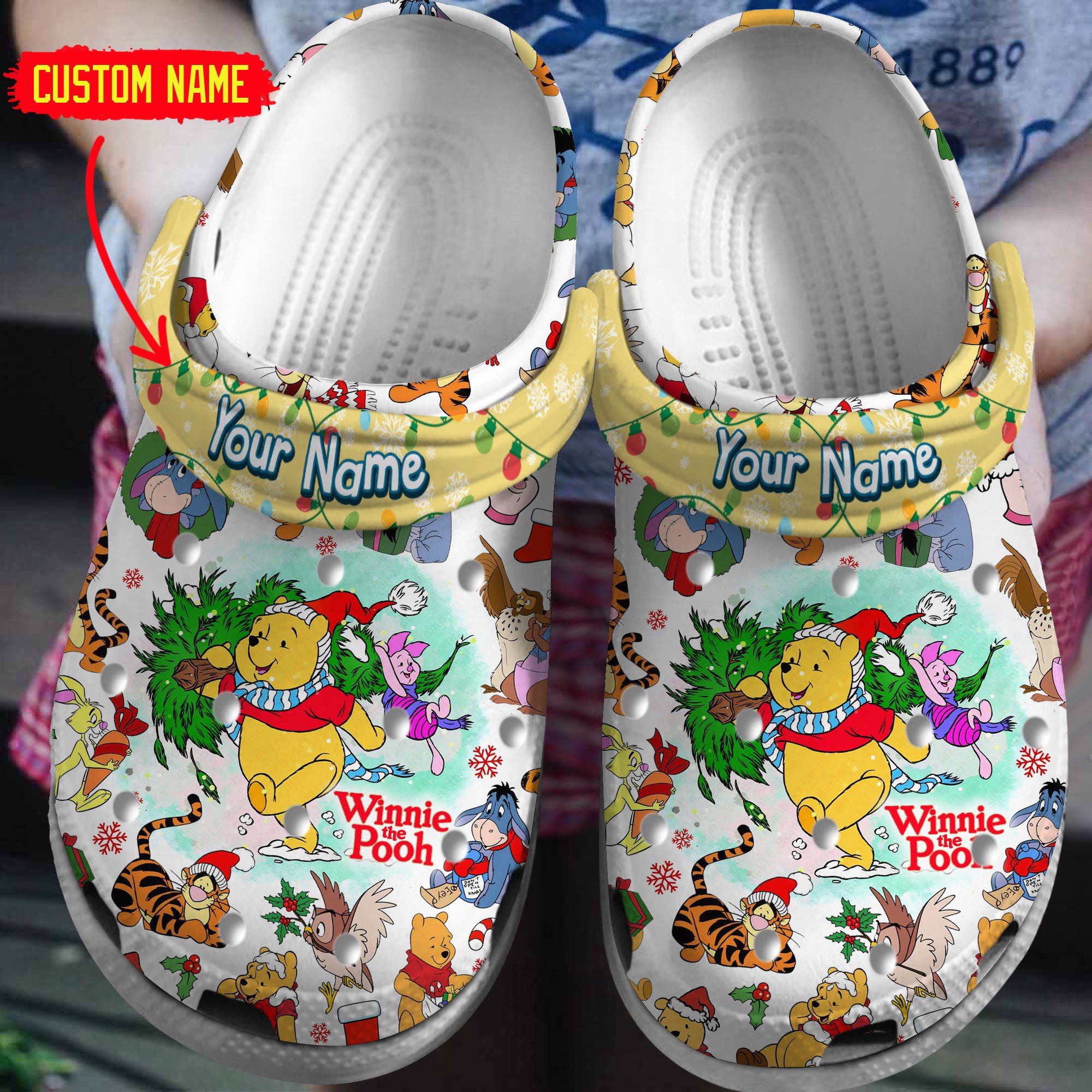 Winnie The Pooh Cartoon, Winnie The Pooh Crocs Clogs Comfortable For Men Women And Kids 46