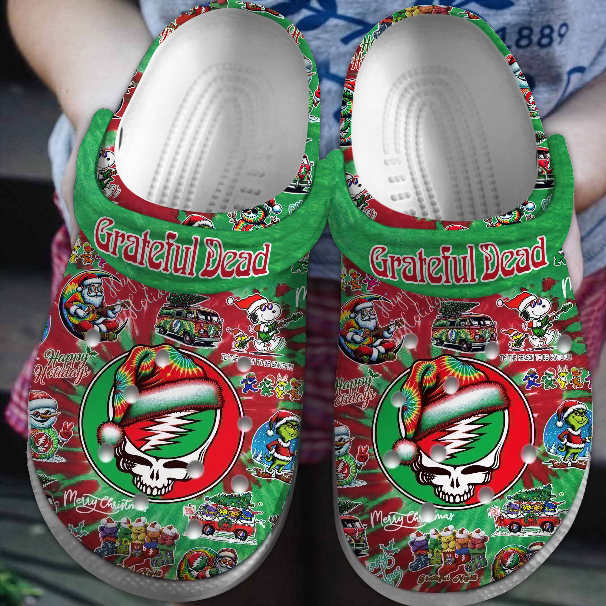 Grateful Dead Music Christmas, Grateful Dead Music Crocs Clogs For Men Women And Kids