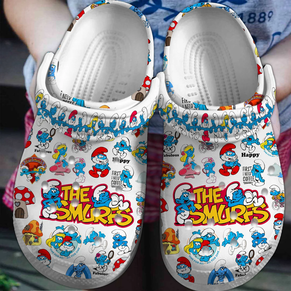 The Smurfs Cartoon, The Smurfs Cartoon Crocs Clogs Comfortable For Men Women And Kids