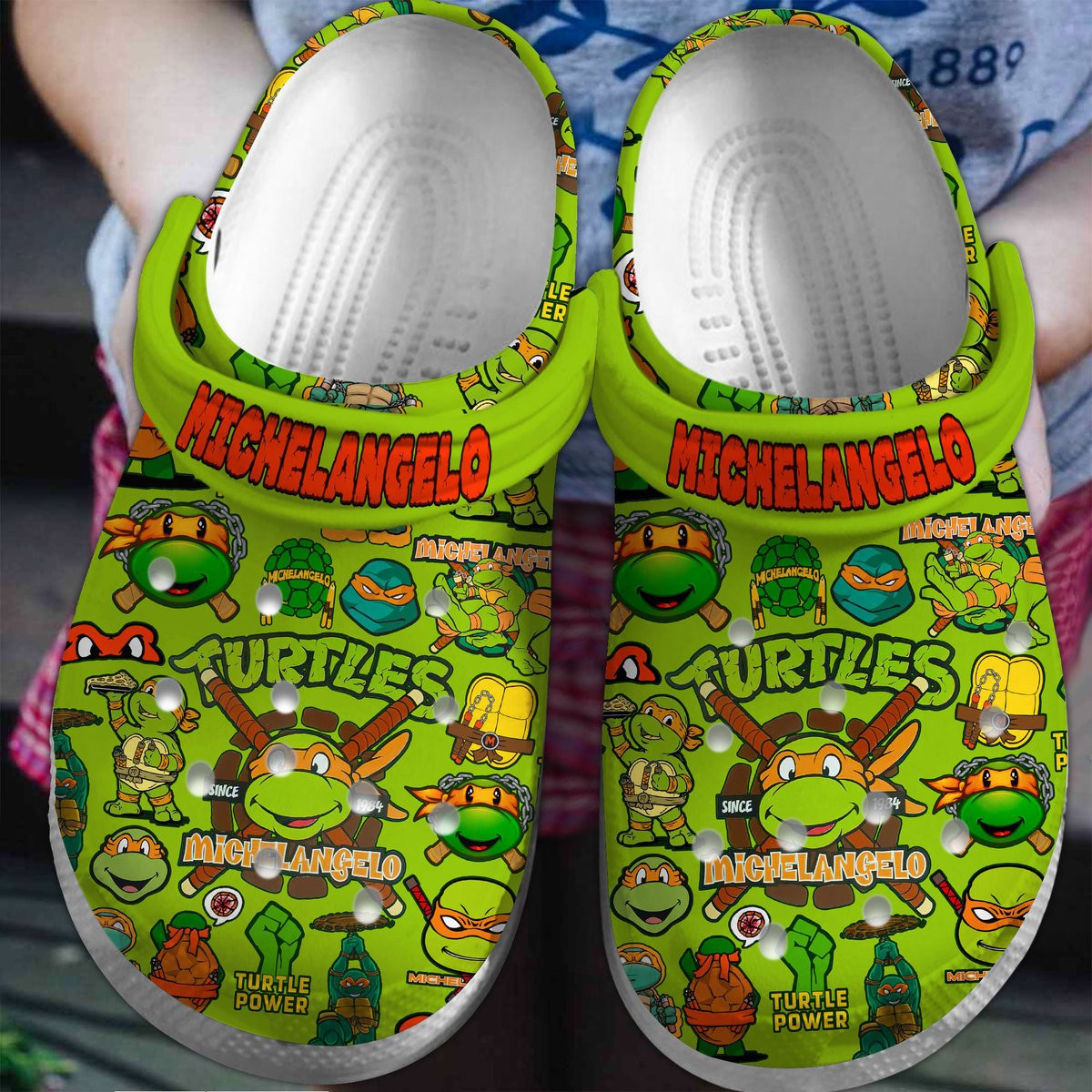 Teenage Mutant Ninja Turtles (Michelangelo) Cartoon, Teenage Mutant Ninja Crocs For Men Women And Kids 20