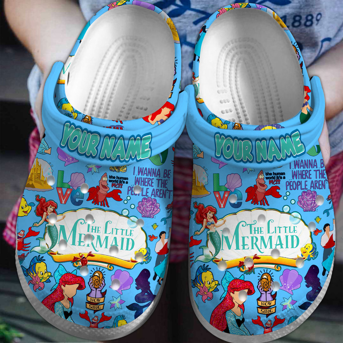 The Little Mermaid Cartoon, The Little Mermaid Crocs Clogs Comfortable For Men Women And Kids 26