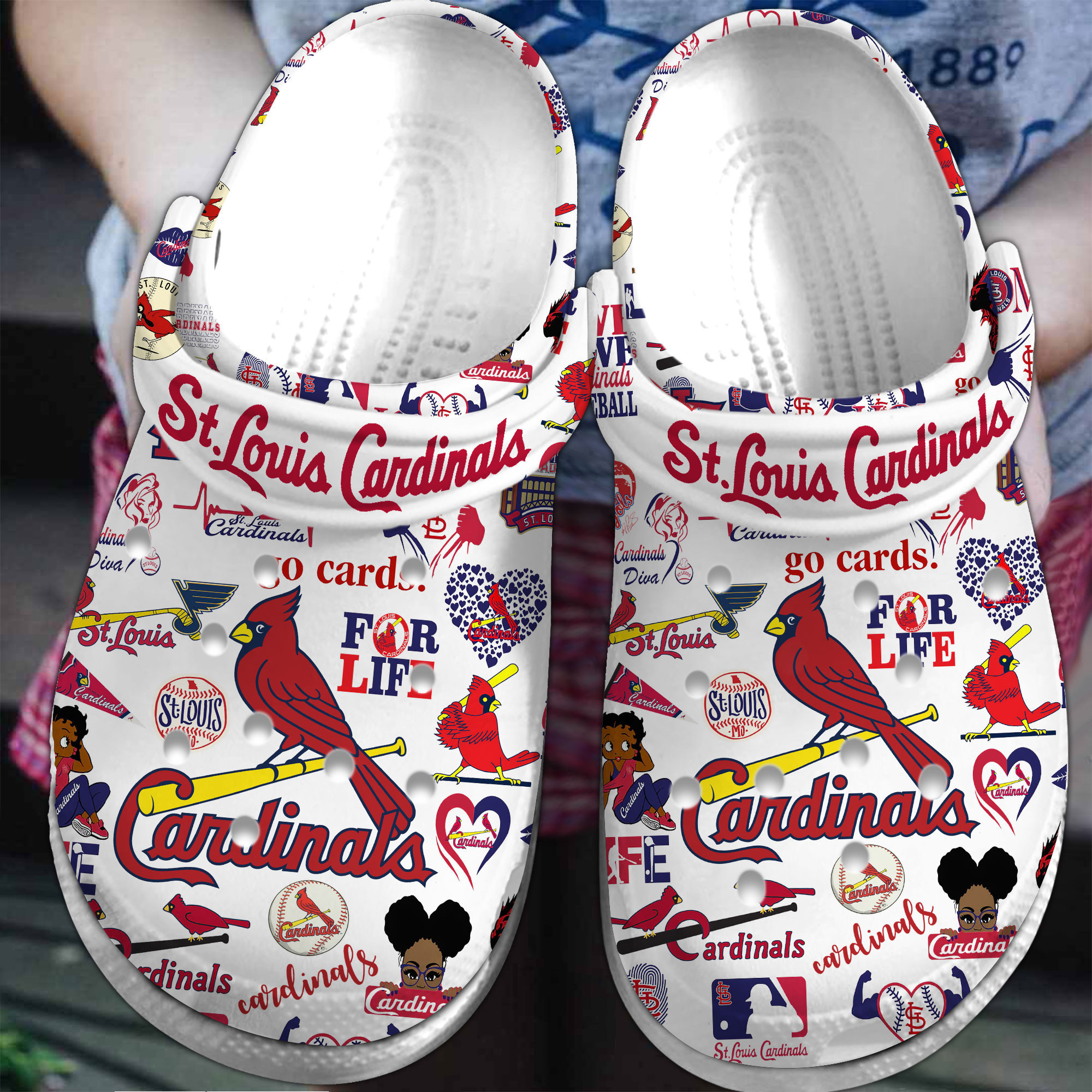 St. Louis Cardinals 2025 MLB Sport Crocs, St. Louis Cardinals Crocs Clogs Comfortable For Men Women And Kids 65