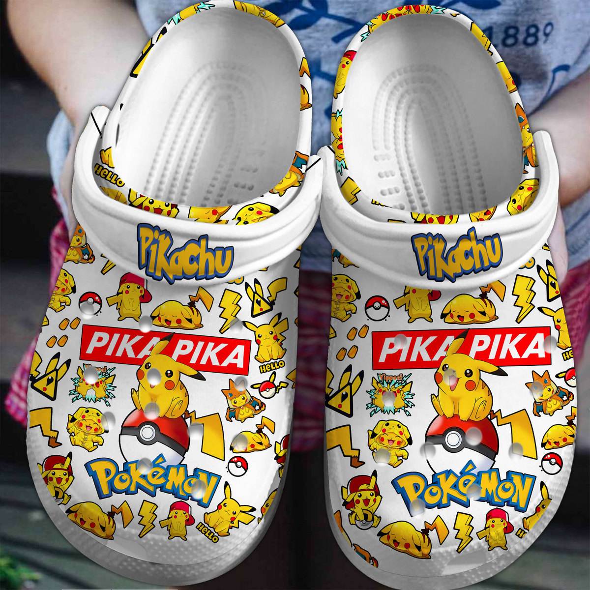 Pikachu Pokemon Anime Cartoon, Pikachu Pokemon Anime Crocs Clogs Comfortable For Men Women And Kids