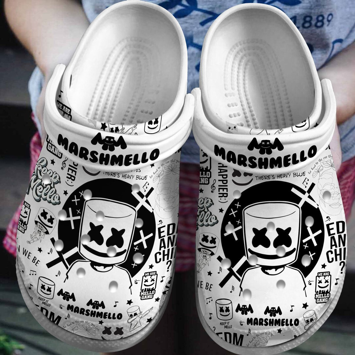 Marshmello Music, Marshmello Music Crocs Clogs For Men Women And Kids