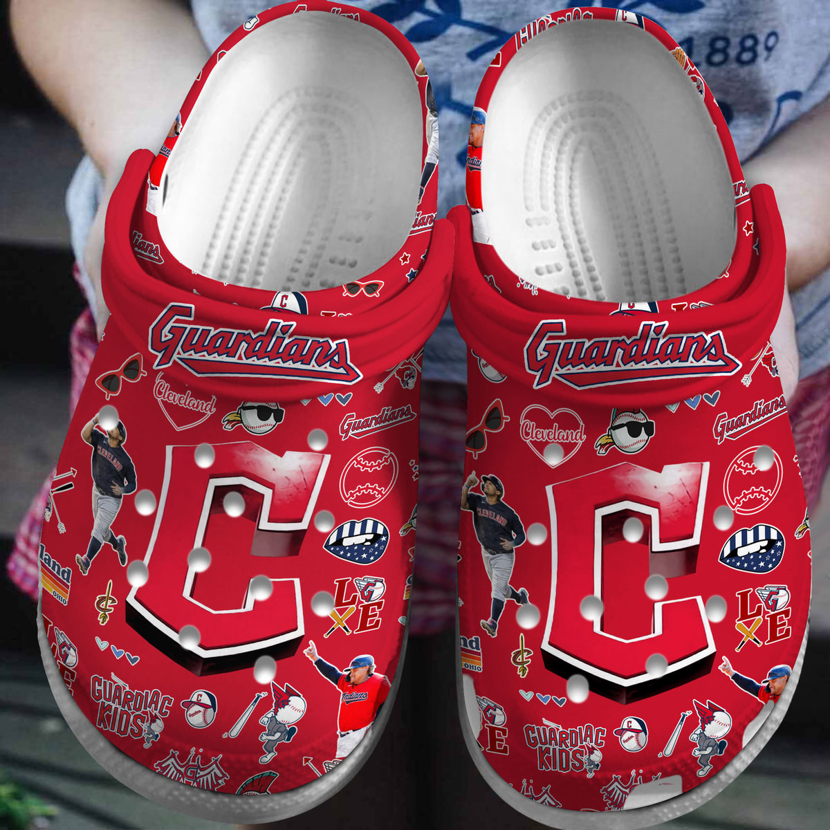 Cleveland Guardians 2025 MLB Sport Crocs, Cleveland Guardians Crocs Clogs Comfortable For Men Women And Kids 46