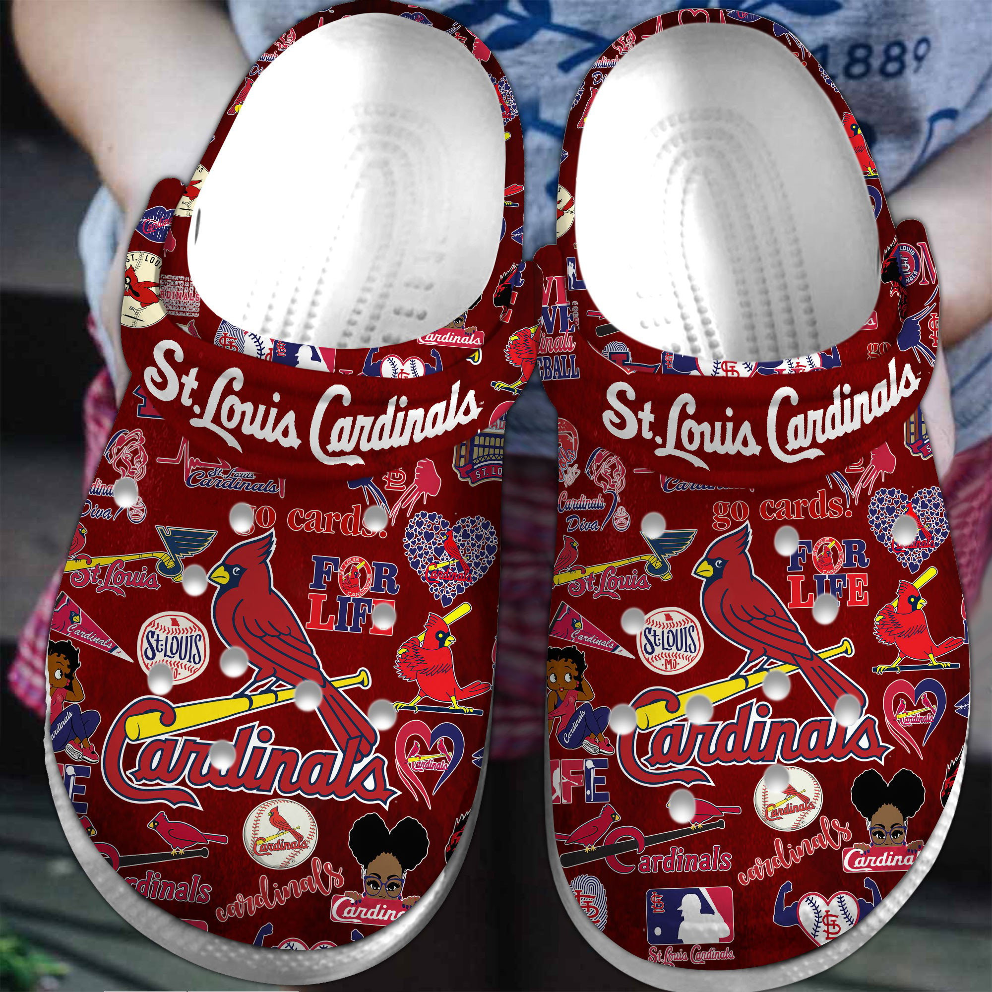 St. Louis Cardinals 2025 MLB Sport Crocs, St. Louis Cardinals Crocs Clogs Comfortable For Men Women And Kids 50