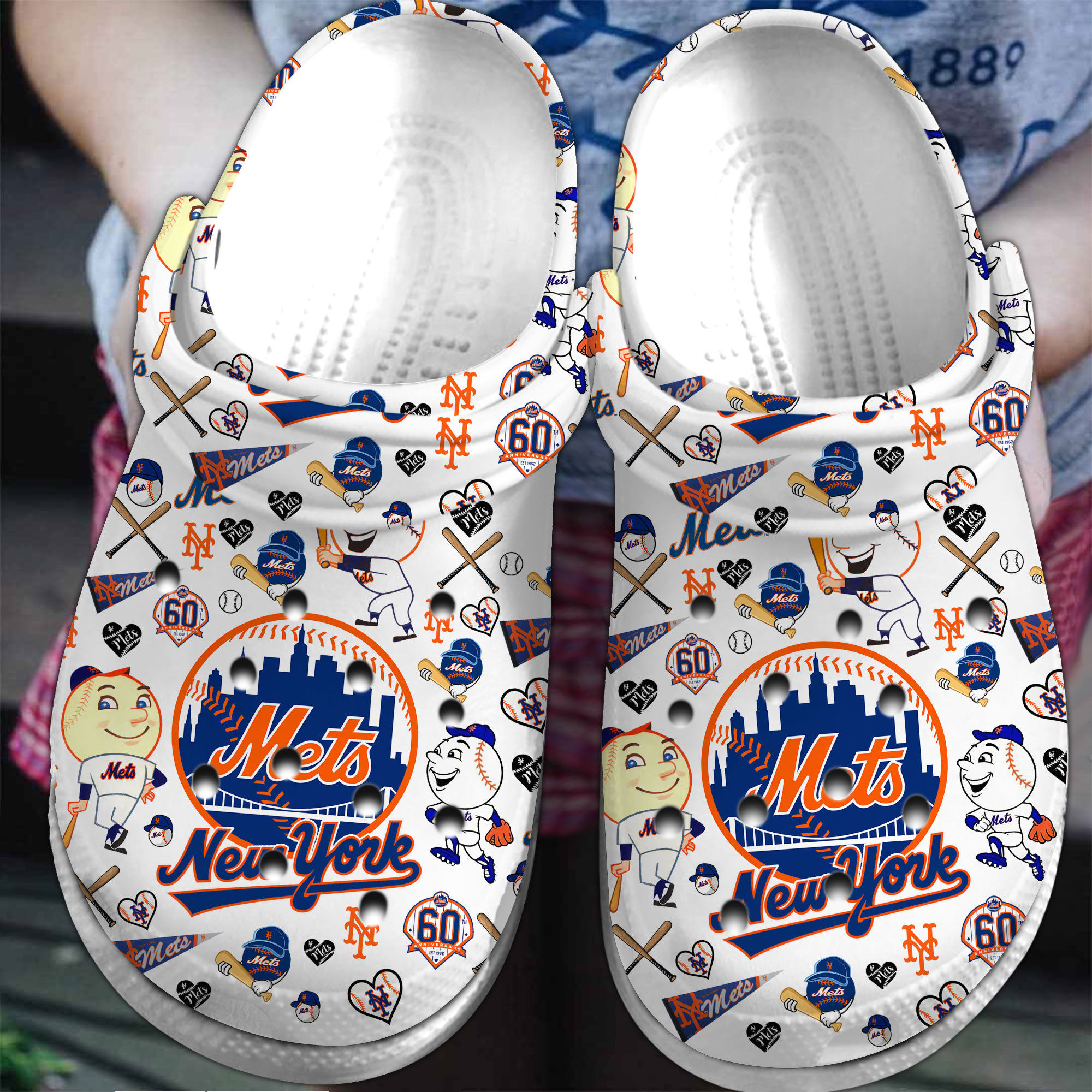 New York Mets 2025 MLB Sport Crocs, New York Mets Crocs Clogs Comfortable For Men Women And Kids 6